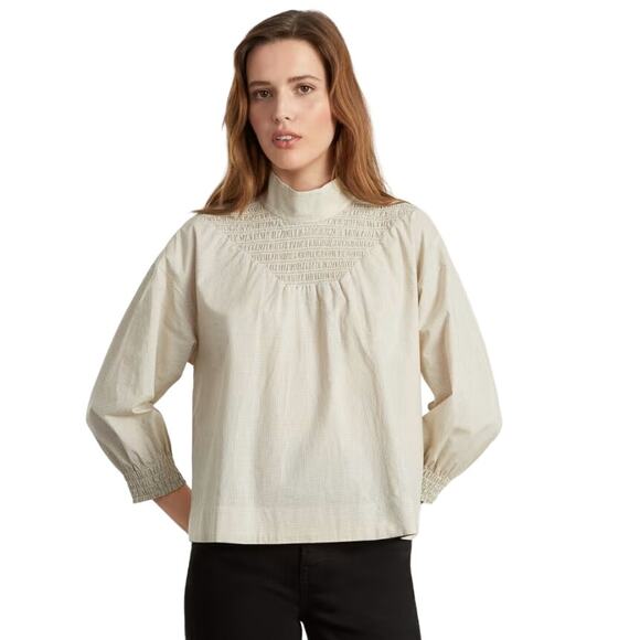 Everlane Women's The Funnel-Neck Smock Button Back Top Business Casual Size XS - Picture 1 of 7